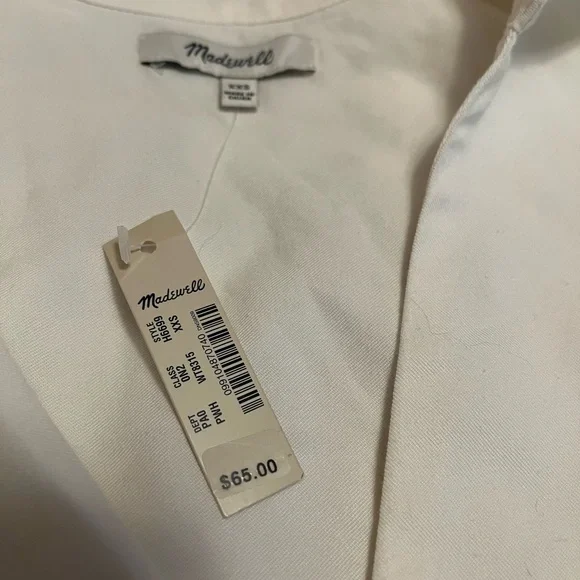 Madewell/Women’s Classic SS White Blouse NWT size XXS - Picture 2 of 6